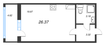 Студия № 712 Корп.: 1 , Секция 5  в ЖК Пульс Премьер