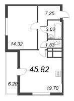 2 ккв (Евро) № 552 Корп.: 4.2 , Секция 2.1  в ЖК Пульс Премьер