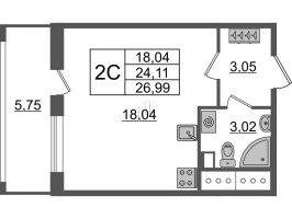Студия № 850 Корп.: 4.1 , Секция 2.4  в ЖК Pulse Premier