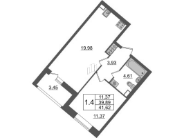 2 ккв (Евро) № 915 Корп.: 4.2 , Секция 2.4  в ЖК Pulse Premier