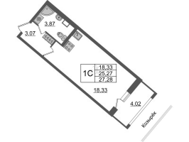 Студия № 568 Корп.: 4.2 , Секция 2.2  в ЖК Pulse Premier