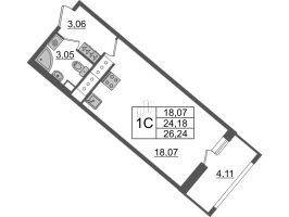 Студия № 823 Корп.: 4.1 , Секция 2.3  в ЖК Pulse Premier