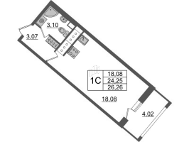 Студия № 601 Корп.: 4.2 , Секция 2.2  в ЖК Pulse Premier