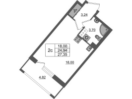Студия № 860 Корп.: 2 , Секция 2.4  в ЖК Pulse Premier
