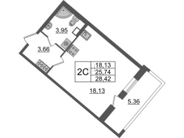 Студия № 128 Корп.: 4.1 , Секция 1.2  в ЖК Pulse Premier