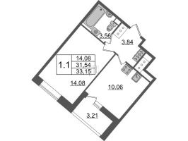 1 ккв № 818 Корп.: 4.1 , Секция 2.3  в ЖК Pulse Premier