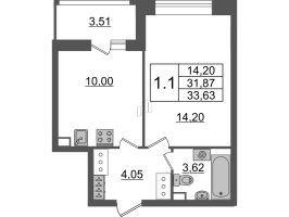 1 ккв № 310 Корп.: 4.1 , Секция 1.2  в ЖК Pulse Premier