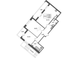 3 ккв (Евро) № 8 Корп.: 4.2 , Секция 1.1  в ЖК Pulse Premier