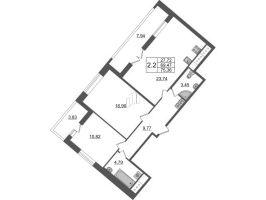 3 ккв (Евро) № 35 Корп.: 4.2 , Секция 1.1  в ЖК Pulse Premier