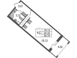 Студия № 633 Корп.: 4.2 , Секция 2.2  в ЖК Pulse Premier