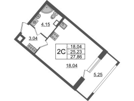 Студия № 4 Корп.: 4.1 , Секция 1.1  в ЖК Pulse Premier