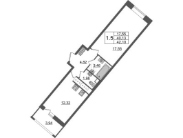 1 ккв № 919 Корп.: 4.2 , Секция 2.4  в ЖК Pulse Premier