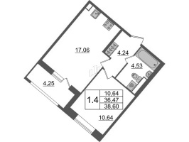 2 ккв (Евро) № 963 Корп.: 4.1 , Секция 2.5  в ЖК Pulse Premier