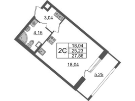 Студия № 3 Корп.: 4.1 , Секция 1.1  в ЖК Pulse Premier