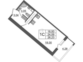 Студия № 824 Корп.: 4.1 , Секция 2.3  в ЖК Pulse Premier