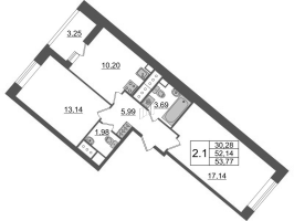 2 ккв № 545 Корп.: 4.1 , Секция 2.2  в ЖК Pulse Premier