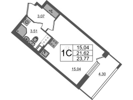 Студия № 470 Корп.: 2 , Секция 1.5  в ЖК Pulse Premier