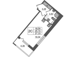 Студия № 235 Корп.: 2 , Секция 1.3  в ЖК Pulse Premier