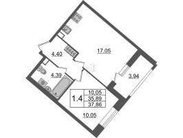 2 ккв (Евро) № 126 Корп.: 4.1 , Секция 1.2  в ЖК Pulse Premier