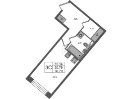 Студия № 738 Корп.: 2 , Секция 2.3  в ЖК Pulse Premier
