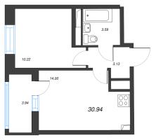 1 ккв № 744 Корп.: 3.1 , Секция 3.2  в ЖК Pulse Premier