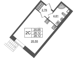 Студия № 1076 Корп.: 4.2 , Секция 2.5  в ЖК Pulse Premier