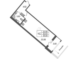 Студия № 754 Корп.: 4.2 , Секция 2.3  в ЖК Pulse Premier