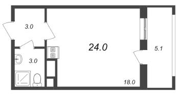 Студия № 188 Корп.: 3.2 , Секция 1  в ЖК Pulse Premier