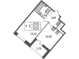 1 ккв № 720 Корп.: 4.1 , Секция 2.3  в ЖК Pulse Premier