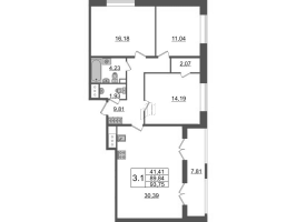 4 ккв (Евро) № 1037 Корп.: 4.1 , Секция 2.5  в ЖК Pulse Premier