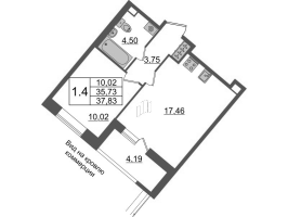 2 ккв (Евро) № 755 Корп.: 4.2 , Секция 2.3  в ЖК Pulse Premier