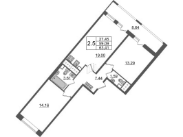 3 ккв (Евро) № 729 Корп.: 4.1 , Секция 2.3  в ЖК Pulse Premier