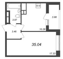 1 ккв № 276 Корп.: 3.2 , Секция 2  в ЖК Pulse Premier