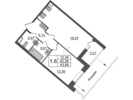 2 ккв (Евро) № 565 Корп.: 4.2 , Секция 2.2  в ЖК Pulse Premier