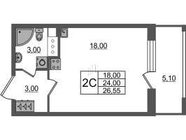Студия № 890 Корп.: 3.2 , Секция 5  в ЖК Pulse Premier
