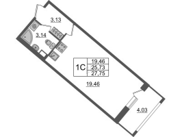 Студия № 5 Корп.: 4.2 , Секция 1.1  в ЖК Pulse Premier