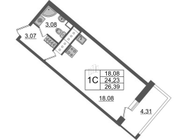 Студия № 610 Корп.: 4.2 , Секция 2.2  в ЖК Pulse Premier