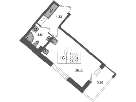 Студия № 1000 Корп.: 2 , Секция 2.5  в ЖК Pulse Premier