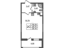 Студия № 261 Корп.: 3.1 , Секция 2.1  в ЖК Pulse Premier