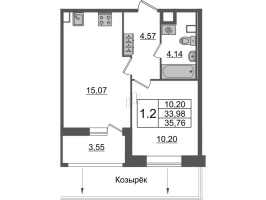 2 ккв (Евро) № 390 Корп.: 4.1 , Секция 2.1  в ЖК Pulse Premier