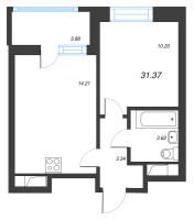 1 ккв № 454 Корп.: 3.2 , Секция 3  в ЖК Pulse Premier