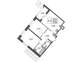 3 ккв (Евро) № 6 Корп.: 4.1 , Секция 1.1  в ЖК Pulse Premier