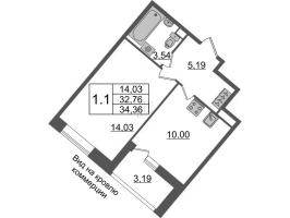 1 ккв № 713 Корп.: 4.1 , Секция 2.3  в ЖК Pulse Premier