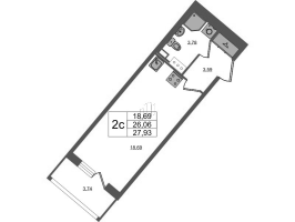 Студия № 359 Корп.: 2 , Секция 1.4  в ЖК Pulse Premier