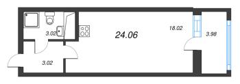 Студия № 713 Корп.: 3.2 , Секция 4  в ЖК Pulse Premier