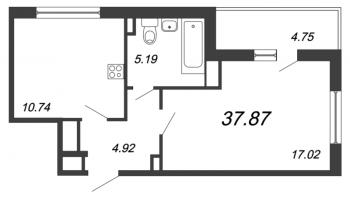 1 ккв № 812 Корп.: 2 , Секция 3  в ЖК Pulse на набережной