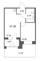 2 ккв (Евро) № 18 Корп.: Б3 , Секция 2  в ЖК Ranta Residence