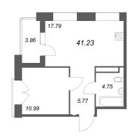 2 ккв (Евро) № 15 Корп.: Б3 , Секция 1  в ЖК Ranta Residence