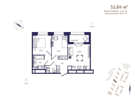 3 ккв (Евро) № 13 Корп.: В4 , Секция 1  в ЖК Ranta Residence