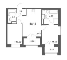 3 ккв (Евро) № 65 Корп.: Б4 , Секция 3  в ЖК Ranta Residence